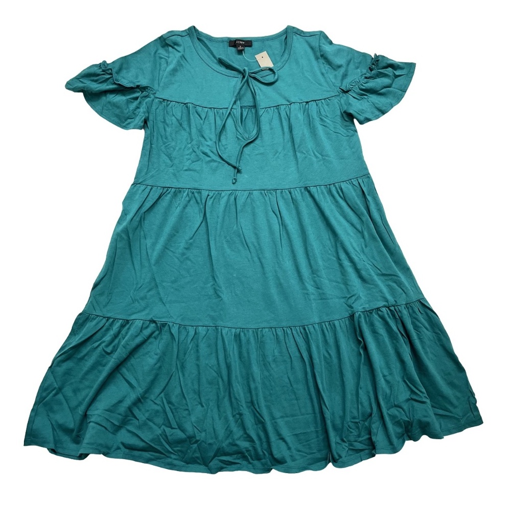 J. Crew Broken-In Jersey Tiered Mini Knit Dress